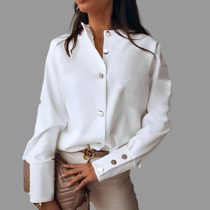 Camisa Puffer con Botones para Mujeres – Capa Casual Diaria