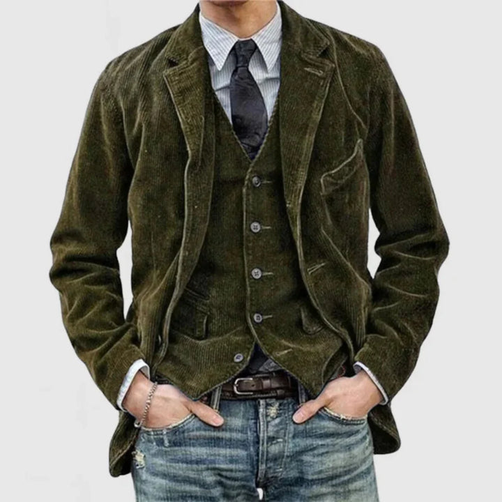 Conjunto de Blazer y Chaleco Vintage Estiloso