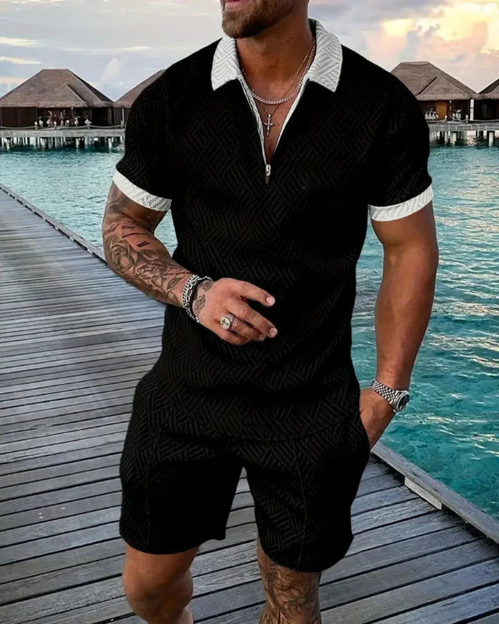 Conjunto de Traje de Verano con Cremallera Casual