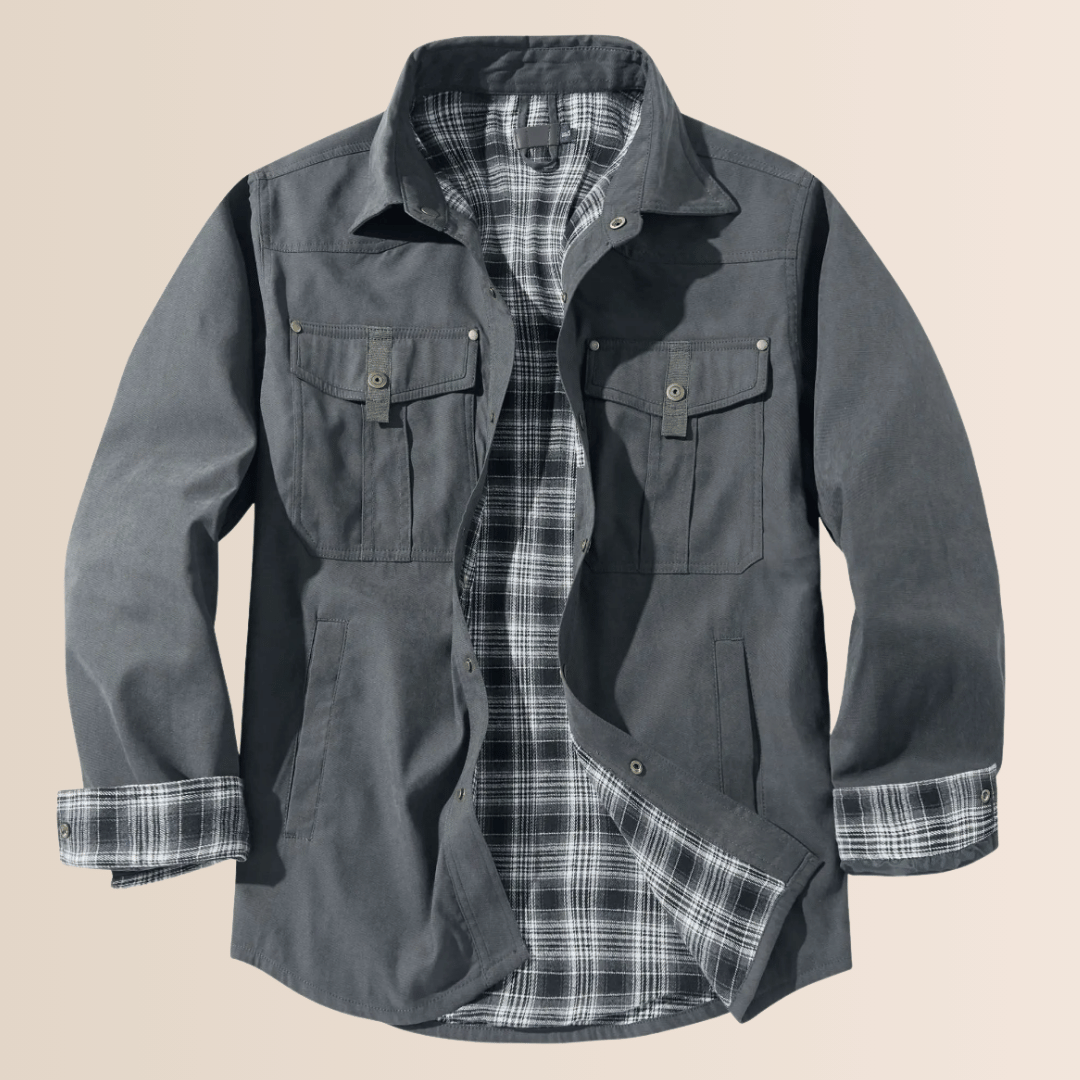 Chaqueta de Flanela a Cuadros Vintage para Hombres