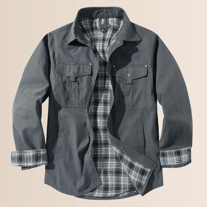 Chaqueta de Flanela a Cuadros Vintage para Hombres