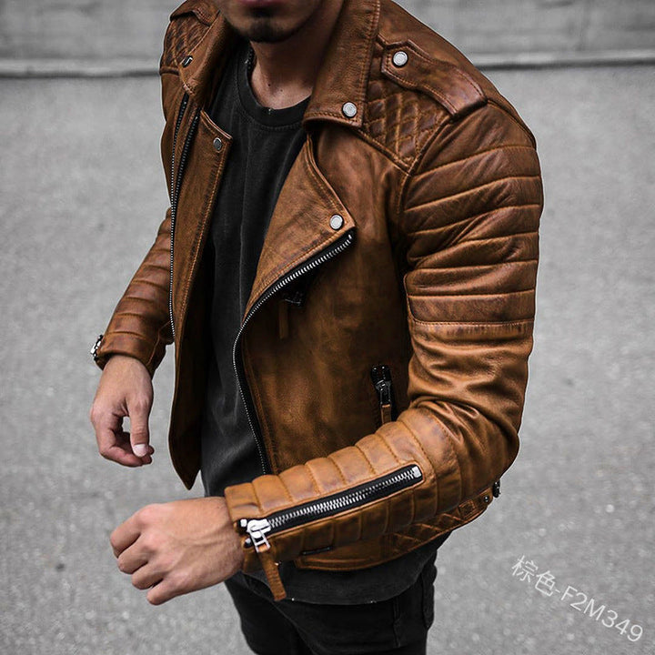 Douglas – Chaqueta motera de cuero para hombre