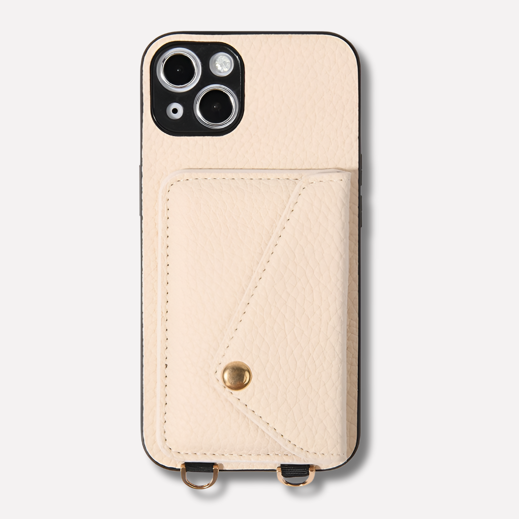 Funda de Cuero para Teléfono con Portatarjetas