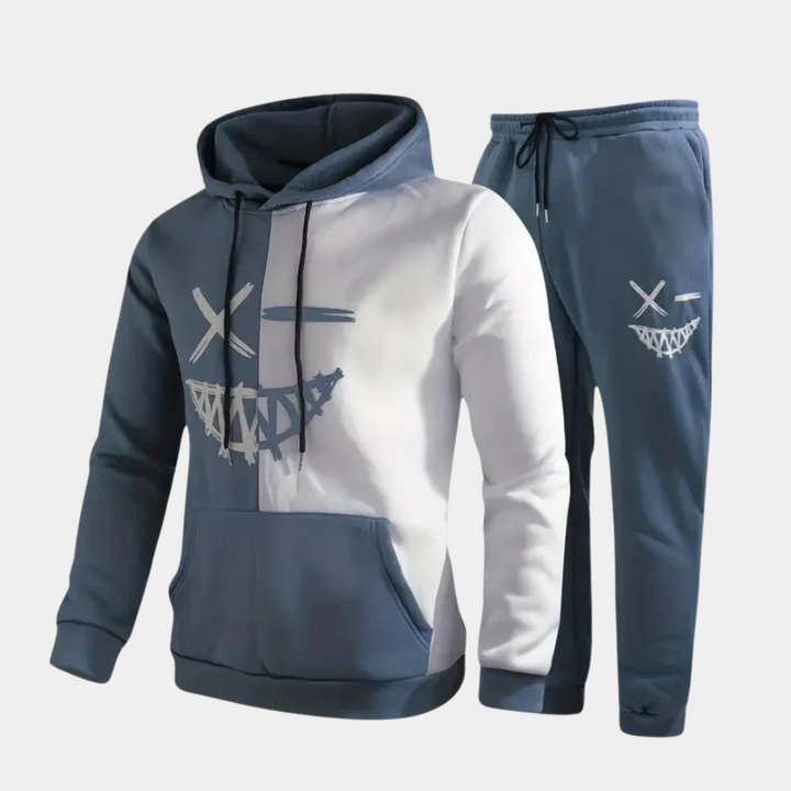 Conjunto de Sudadera Gráfica y Pantalones Jogger para Hombres