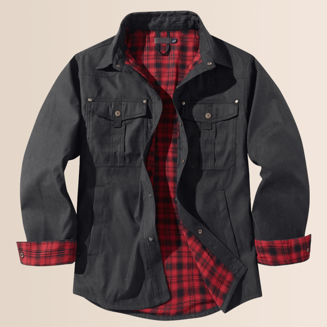 Chaqueta de Flanela a Cuadros Vintage para Hombres