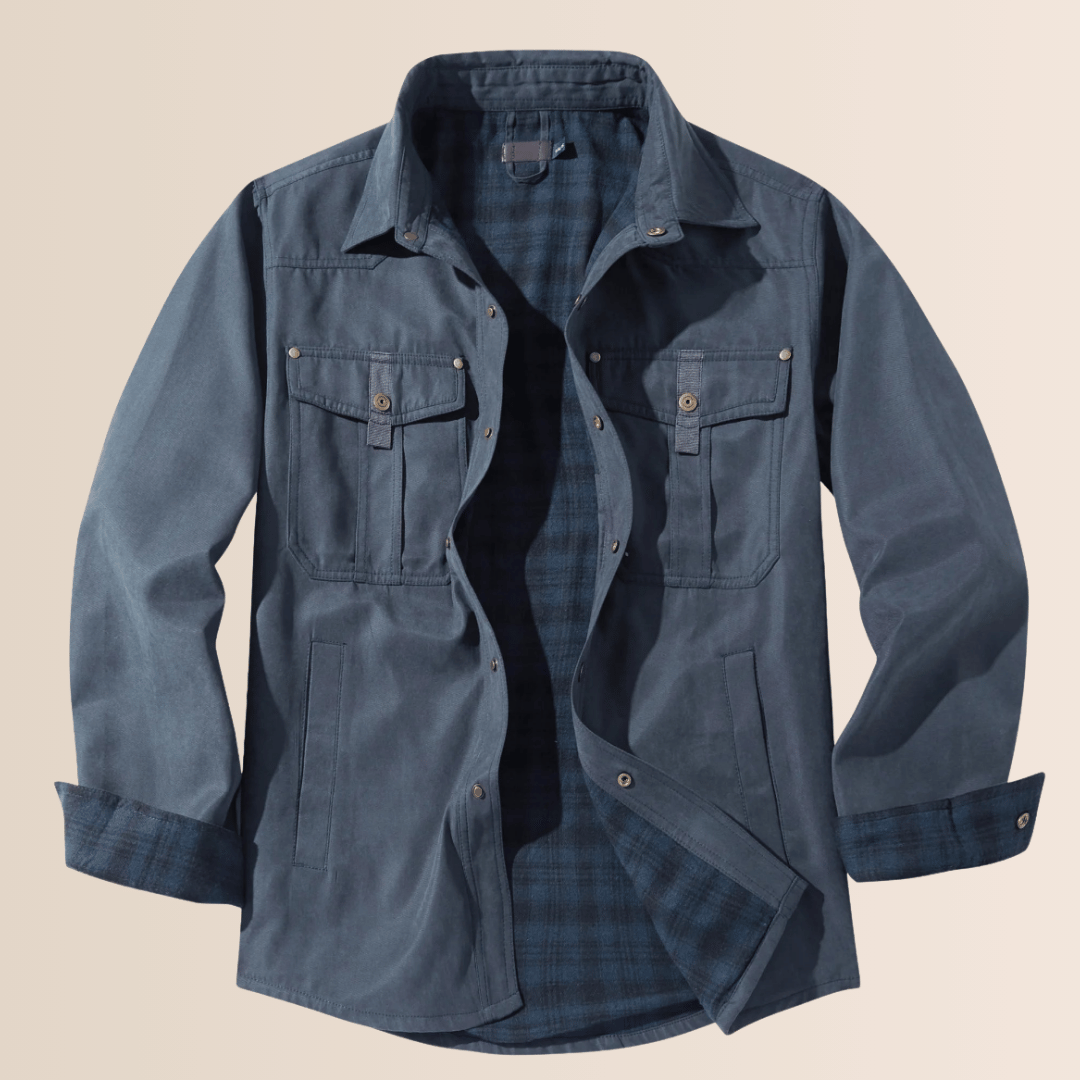 Chaqueta de Flanela a Cuadros Vintage para Hombres