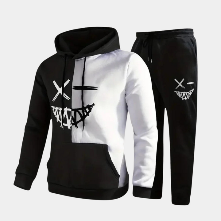 Conjunto de Sudadera Gráfica y Pantalones Jogger para Hombres