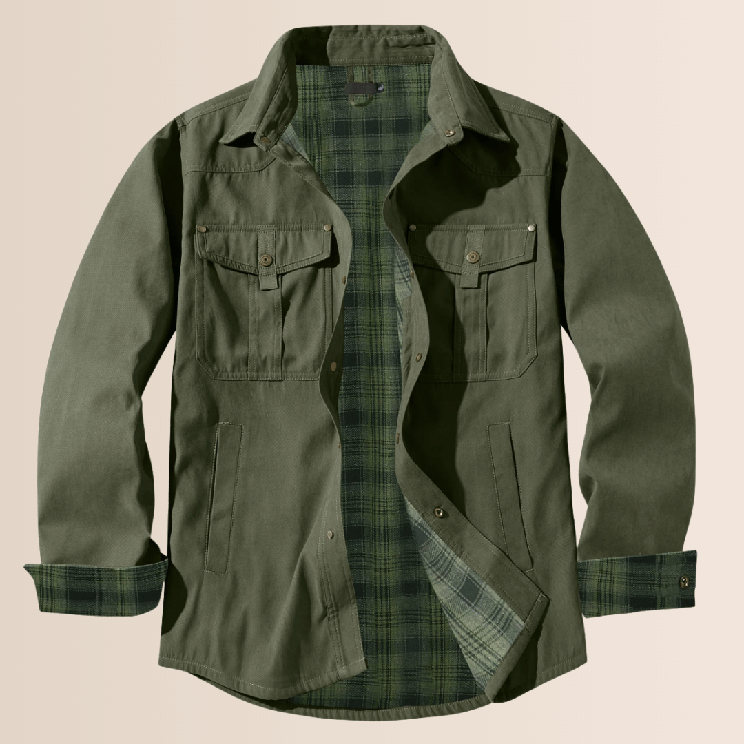 Chaqueta de Flanela a Cuadros Vintage para Hombres