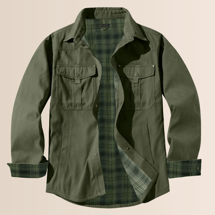 Chaqueta de Flanela a Cuadros Vintage para Hombres