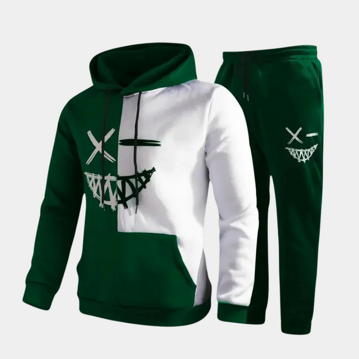 Conjunto de Sudadera Gráfica y Pantalones Jogger para Hombres
