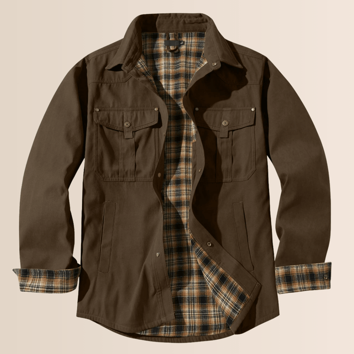 Chaqueta de Flanela a Cuadros Vintage para Hombres