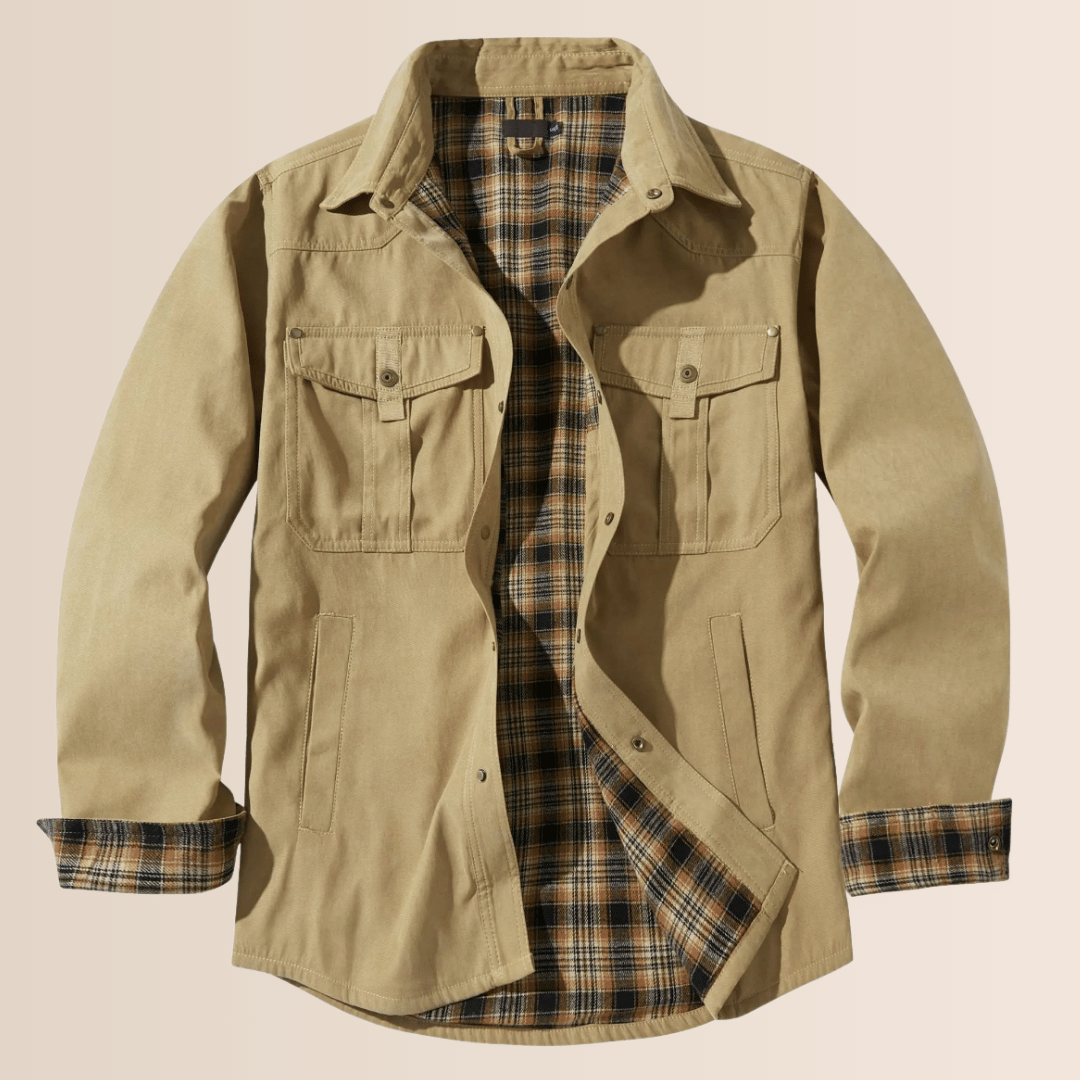 Chaqueta de Flanela a Cuadros Vintage para Hombres