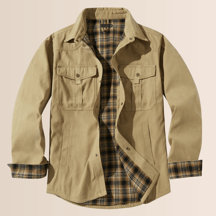 Chaqueta de Flanela a Cuadros Vintage para Hombres