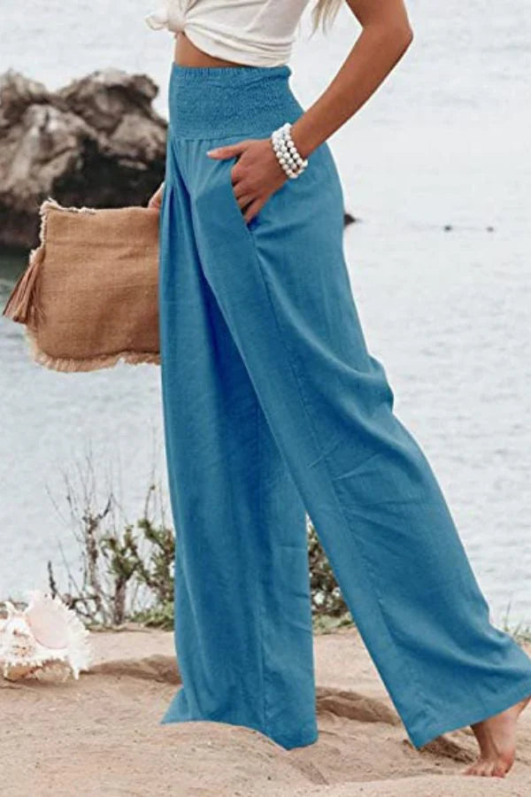 Pantalones palazzo elásticos y elegantes para mujer