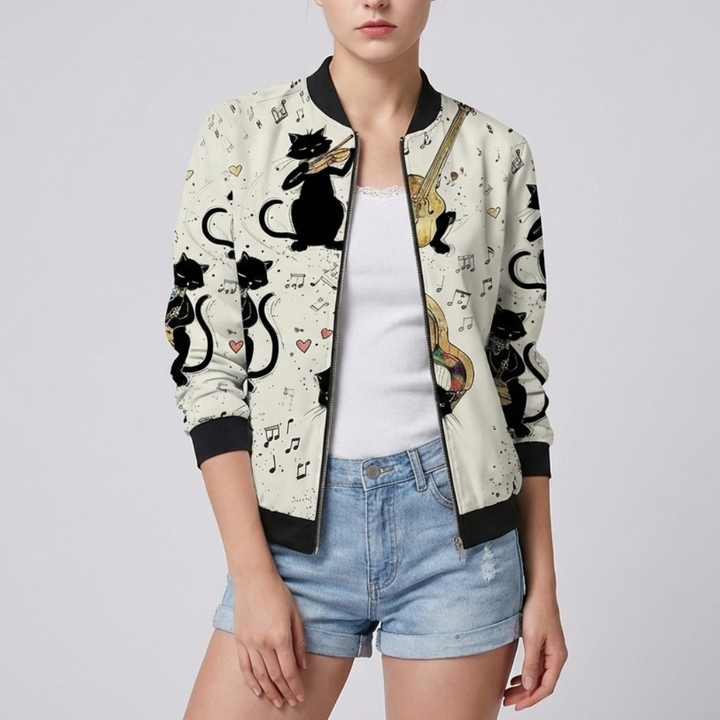 Diseño Floral con Chaqueta Impresa para Mujeres