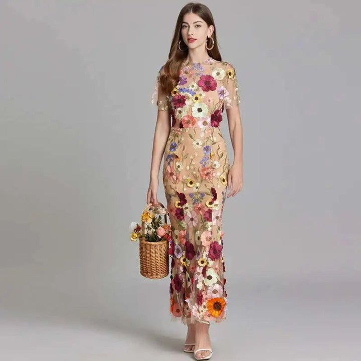 Vestido de Promoción de Encaje Bordado de Verano para Mujeres