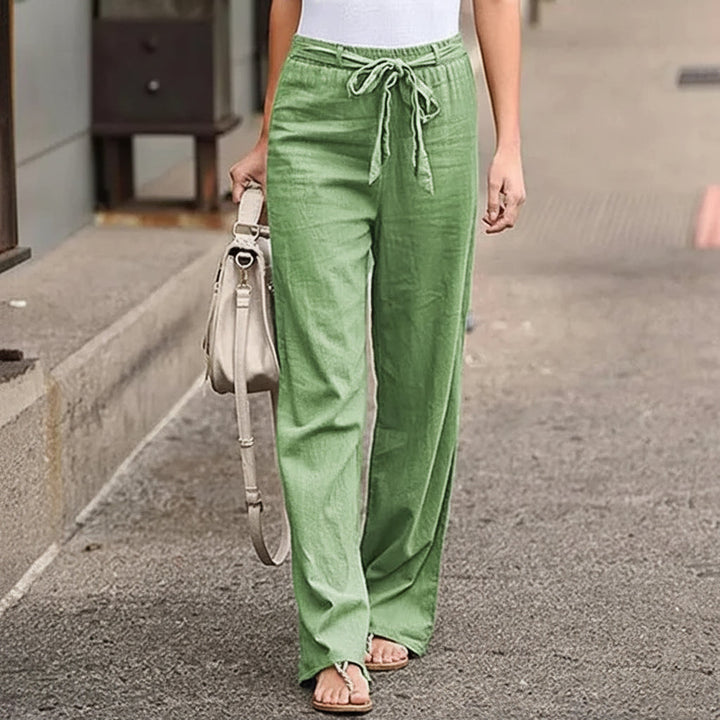 Pantalones casuales de pierna ancha para mujer, imagen 4