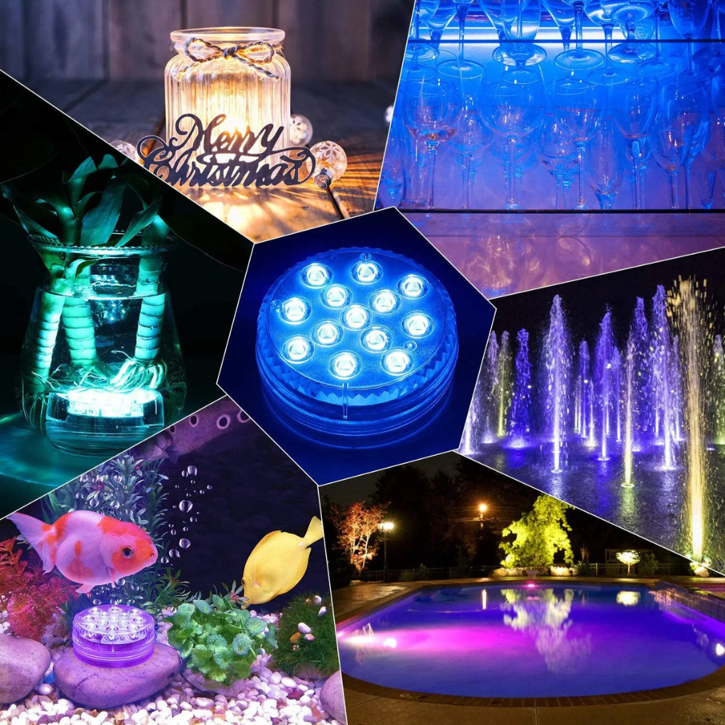 Luz LED Color Submarina para Piscina con Control Remoto RF