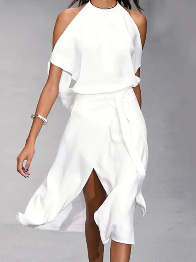 Vestido Midi Halter Fluido