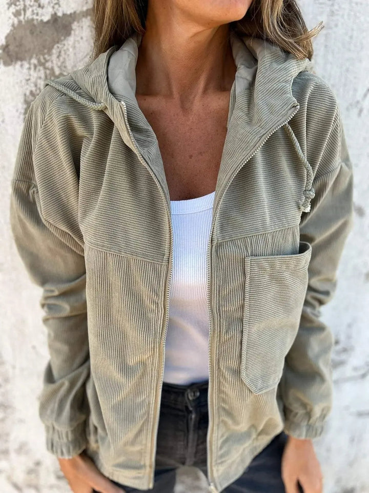 Chaqueta informal de pana con capucha