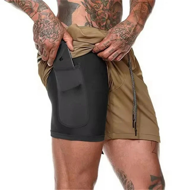 Pantalones cortos deportivos 2 en 1 para hombre: diseñados para el rendimiento y la comodidad