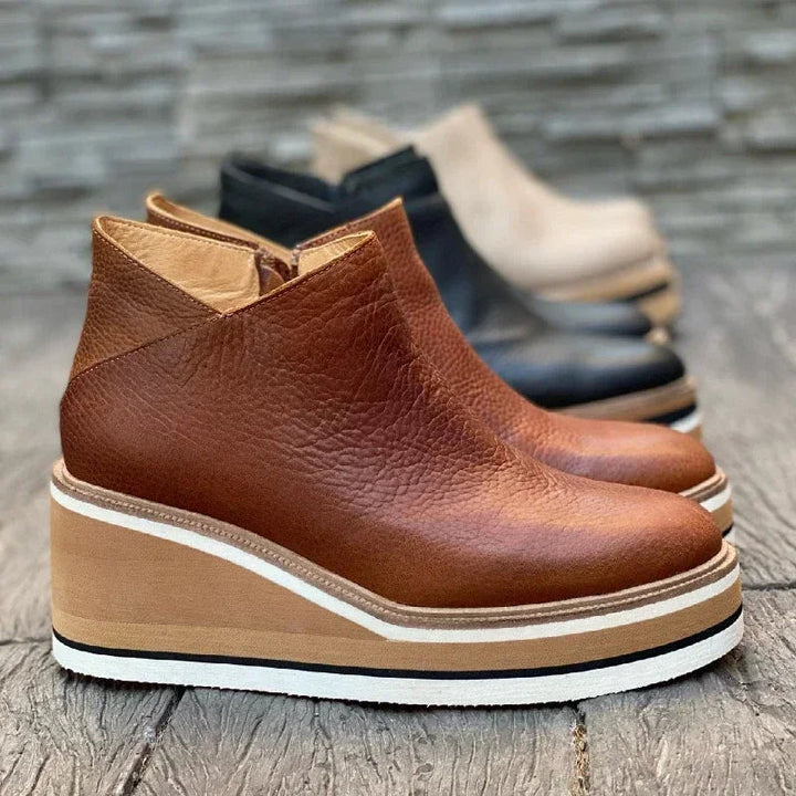 Botines de cuña para mujer con encanto vintage