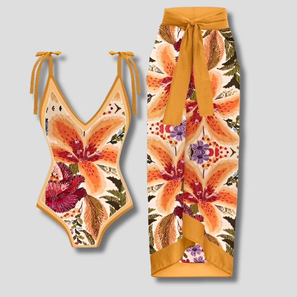 Traje de Baño Vintage de Una Pieza para Mujeres con Volantes