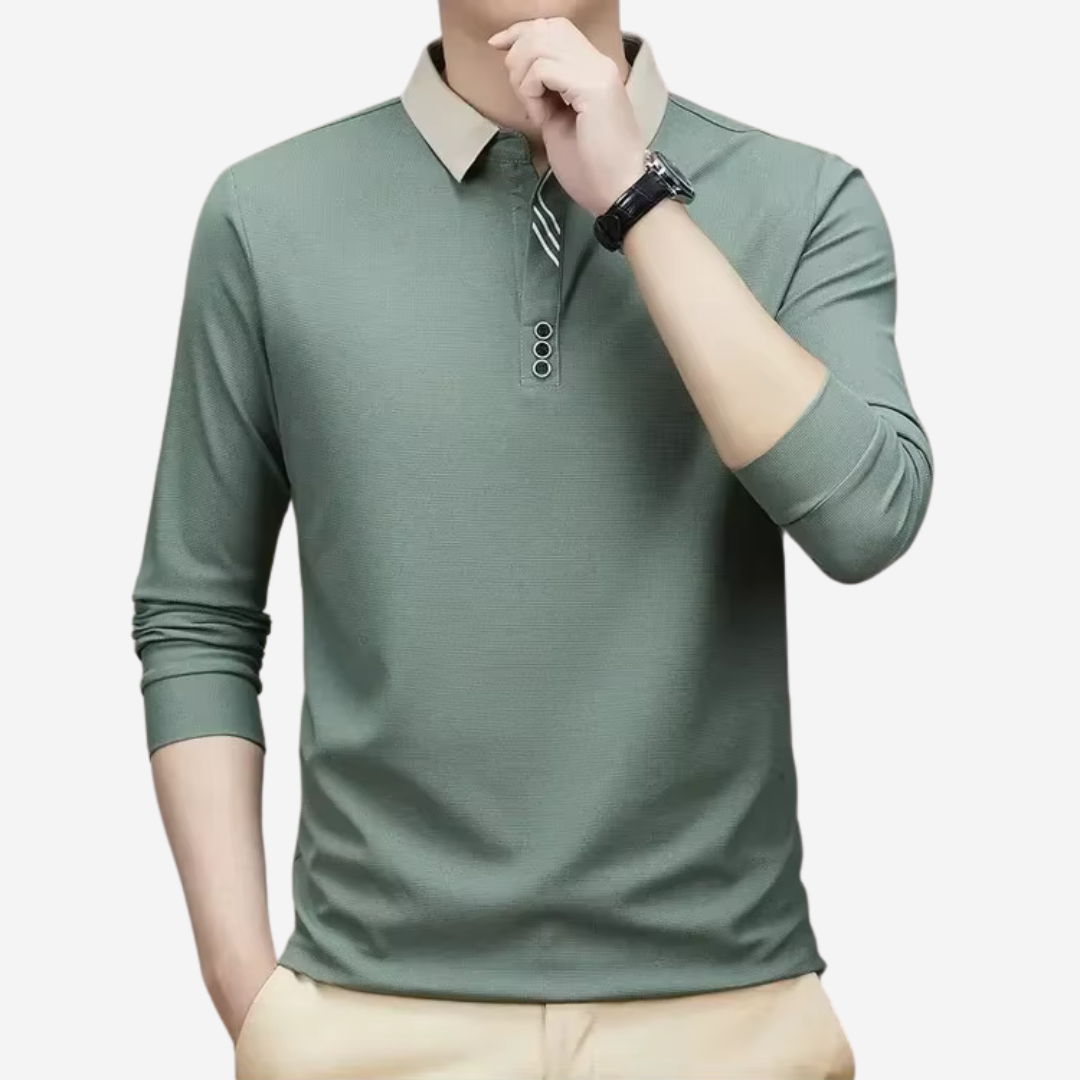 Polo Casual de Manga Larga para Hombres