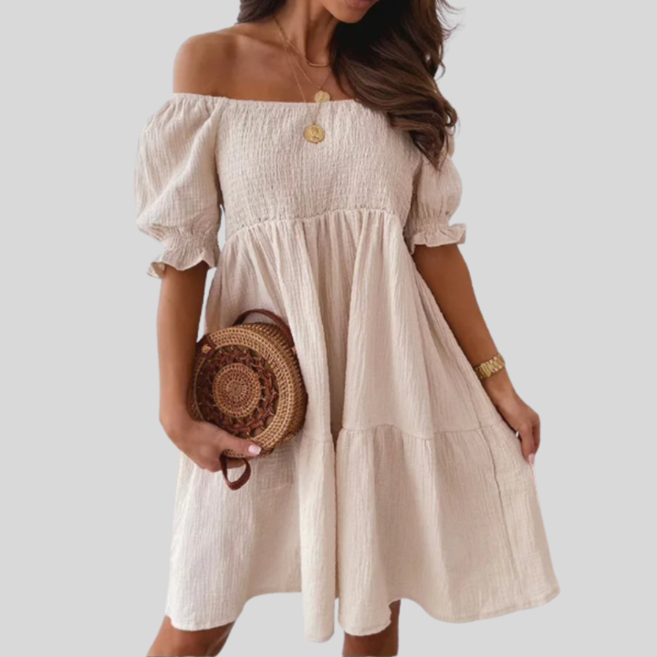 Vestido Mini Elegante de Un Hombro para Verano