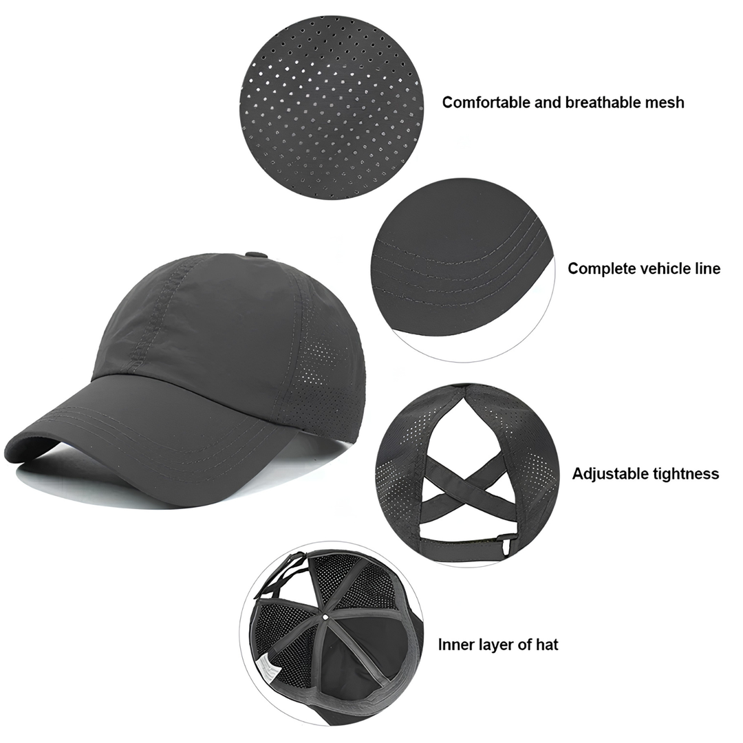 Gorro de béisbol de malla deportiva unisex transpirable con ajuste ajustable