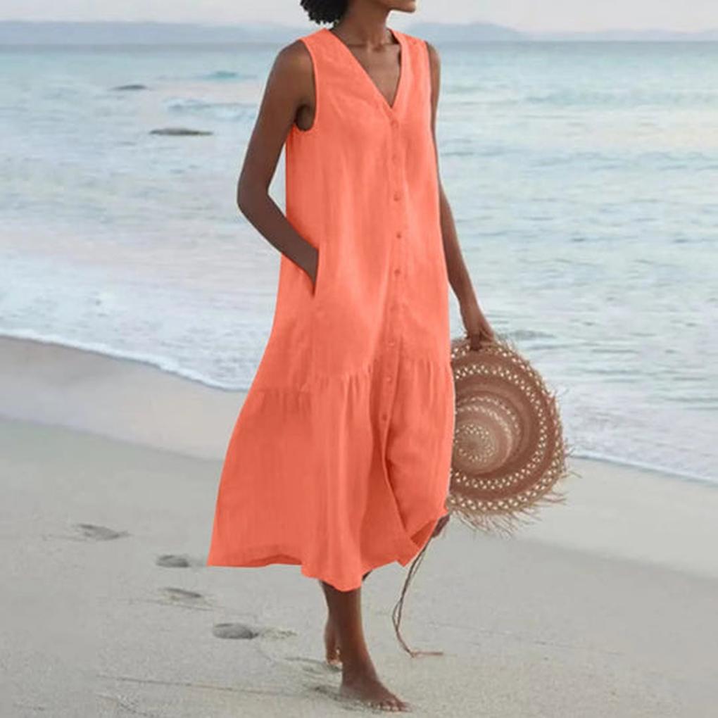 Vestido de Mujer con Cuello en V – Elegante para Uso Diario