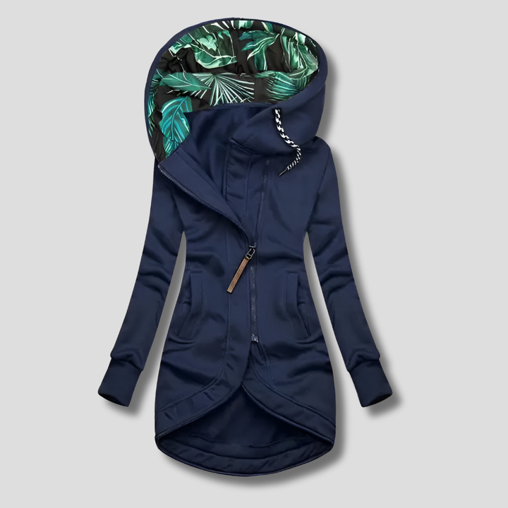 Chaqueta Con Capucha Con Cremallera Estilosa Para Mujeres
