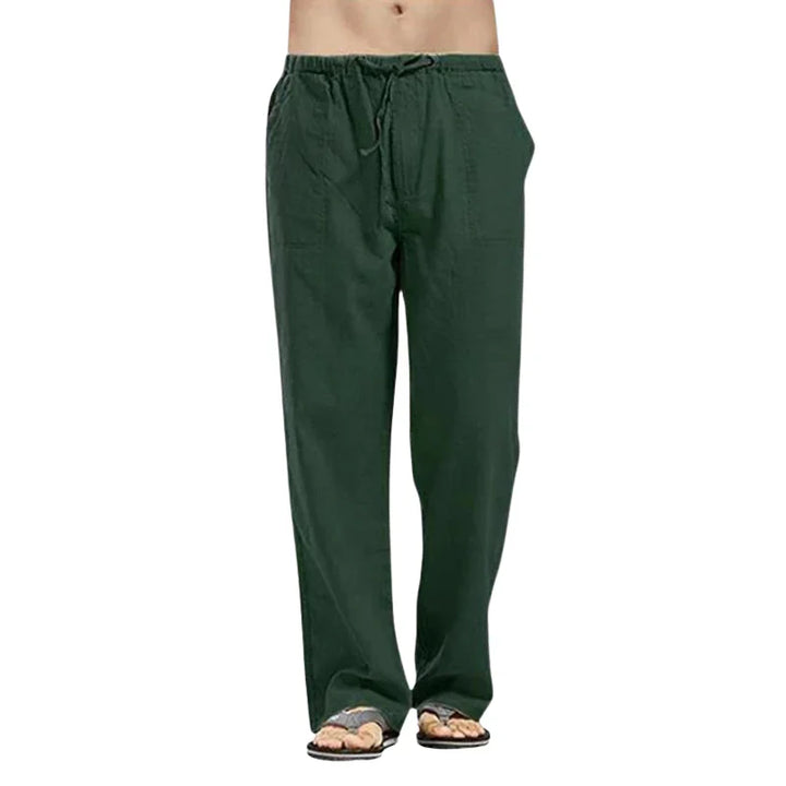 Lino – Pantalones de lino transpirables para hombre con corte oversize