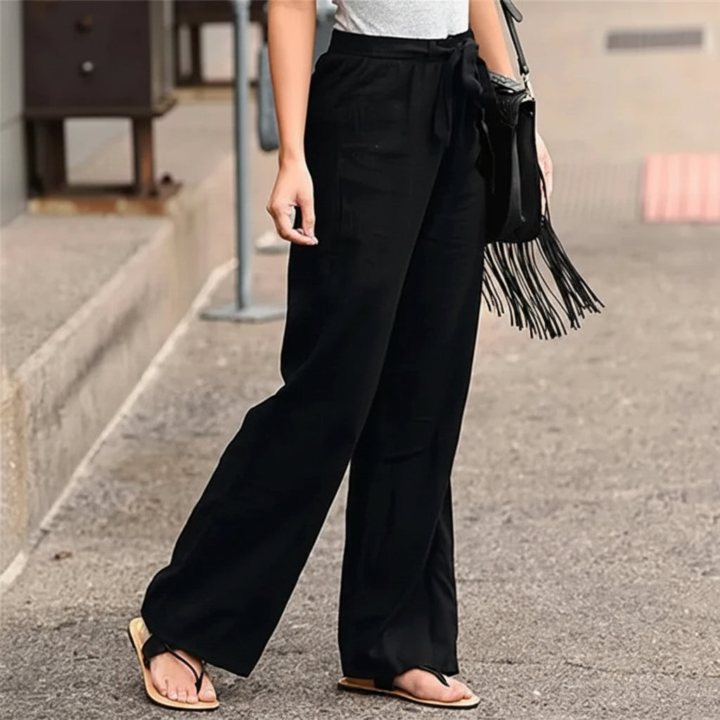 Pantalones casuales de pierna ancha para mujer, imagen 3
