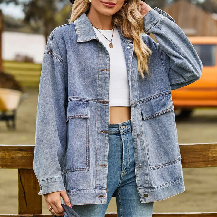 Chaqueta Denim Vintage Clásica para Mujeres