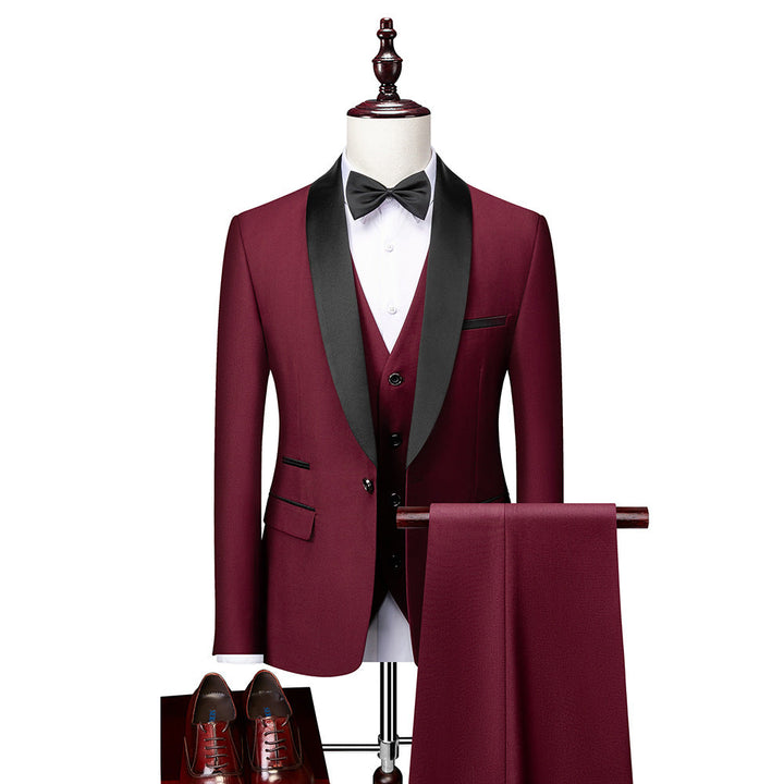 Conjunto de traje slim fit de 3 piezas para hombres