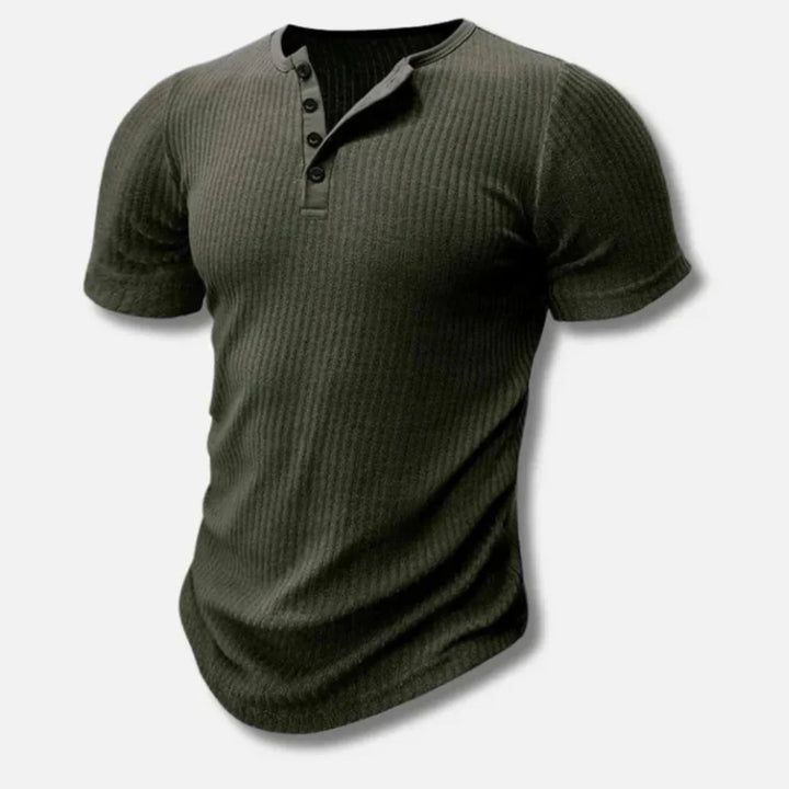 Camiseta Henley Slim-Fit para Hombres con Cierre de Botón