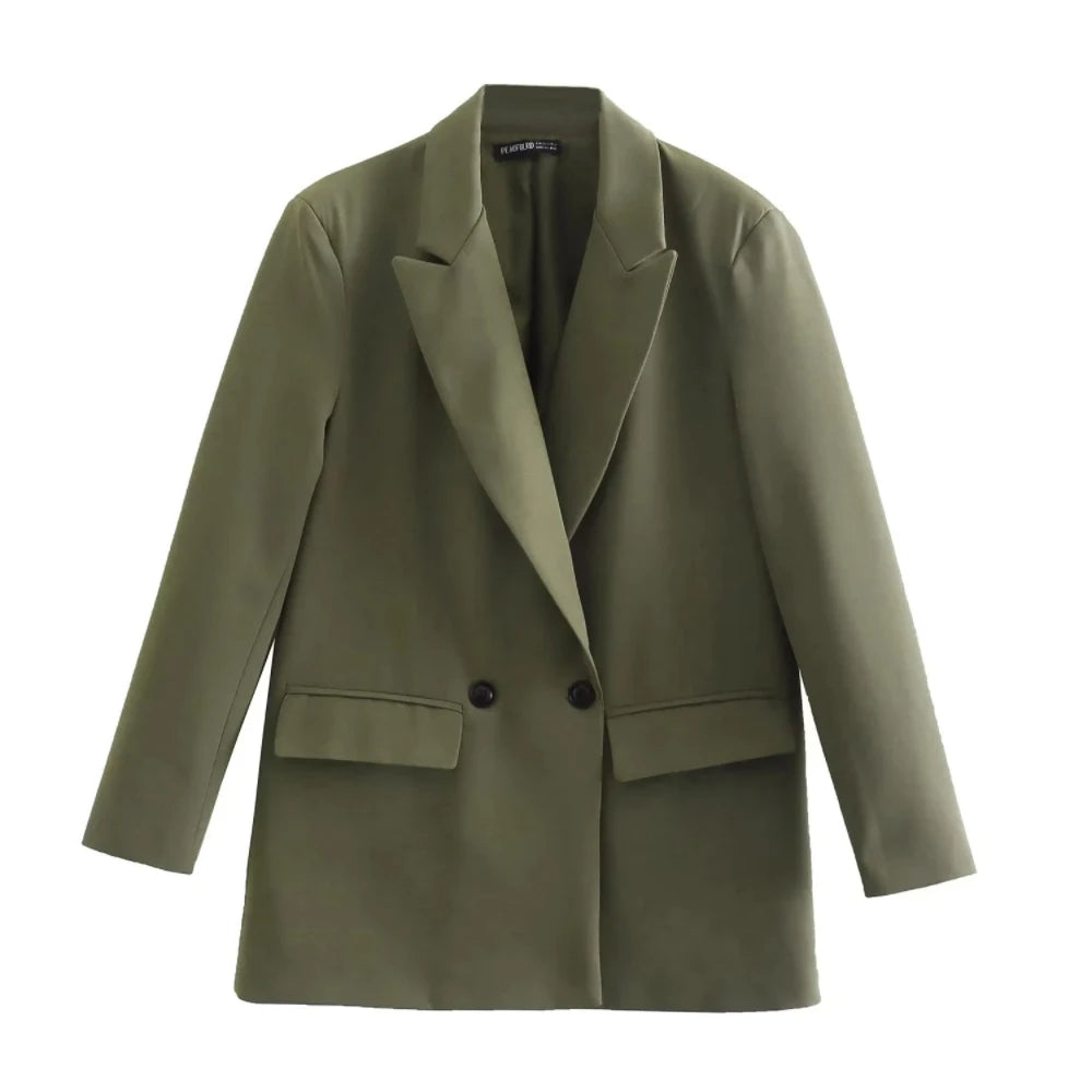 Elegante chaqueta de doble botonadura para mujer