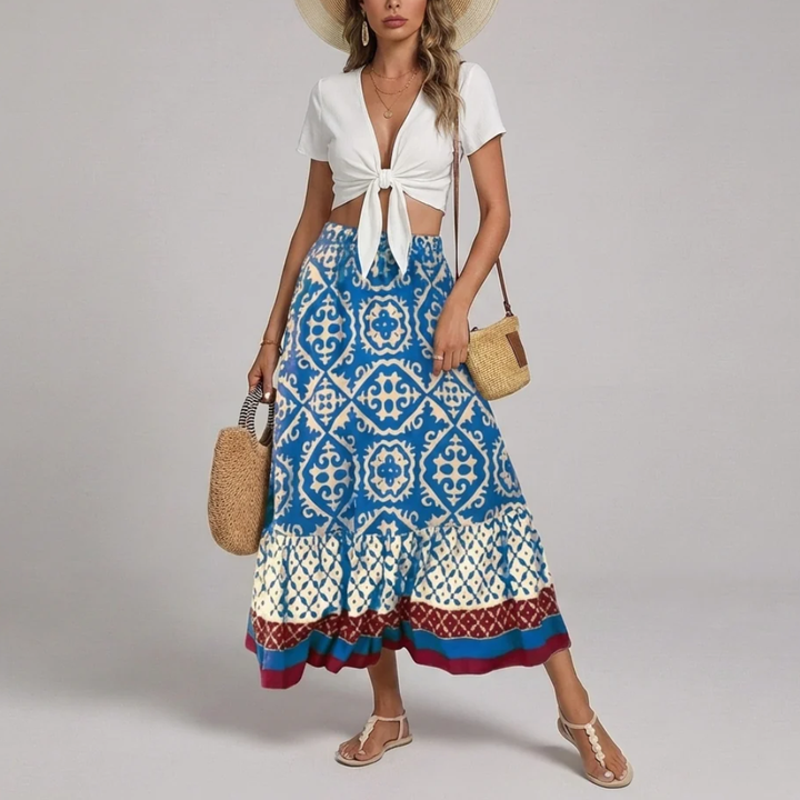 Falda Floral Larga Elegante para Mujeres