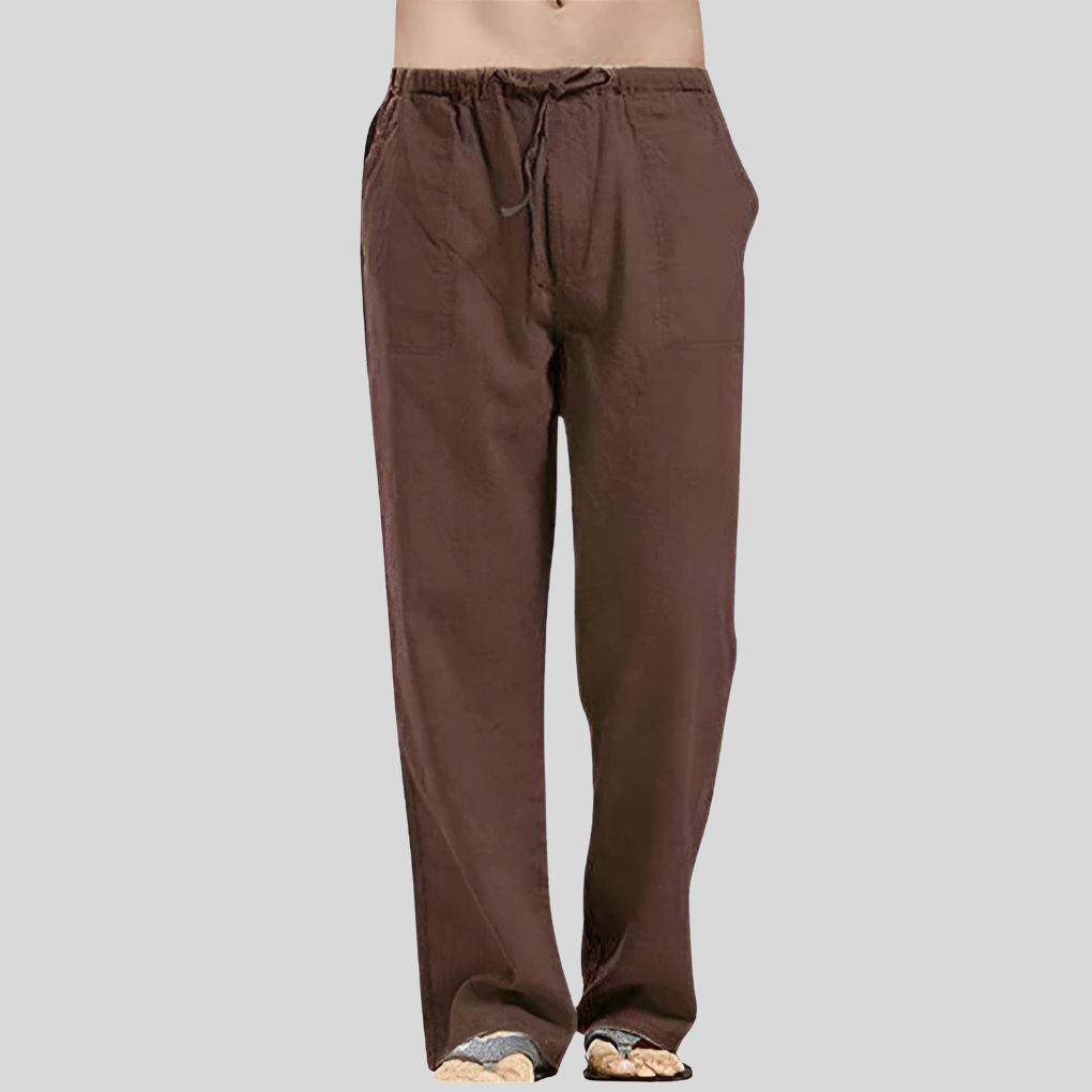 Pantalones de Lino Transpirables para Hombres con Ajuste Sobredimensionado