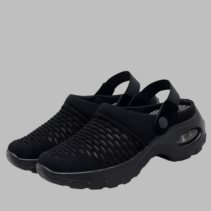 Zapatillas de casa de malla transpirable para mujer, vista posterior