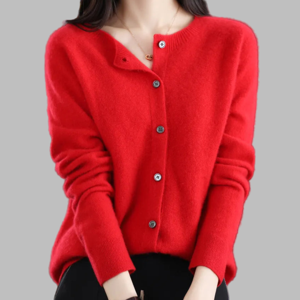 Cardigan de Cuello O para Mujeres