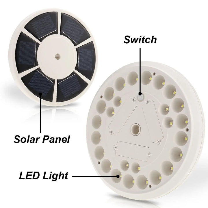 26 LUCES LEDS DE LUZ DE BANDERA ALIMENTADA POR SOL