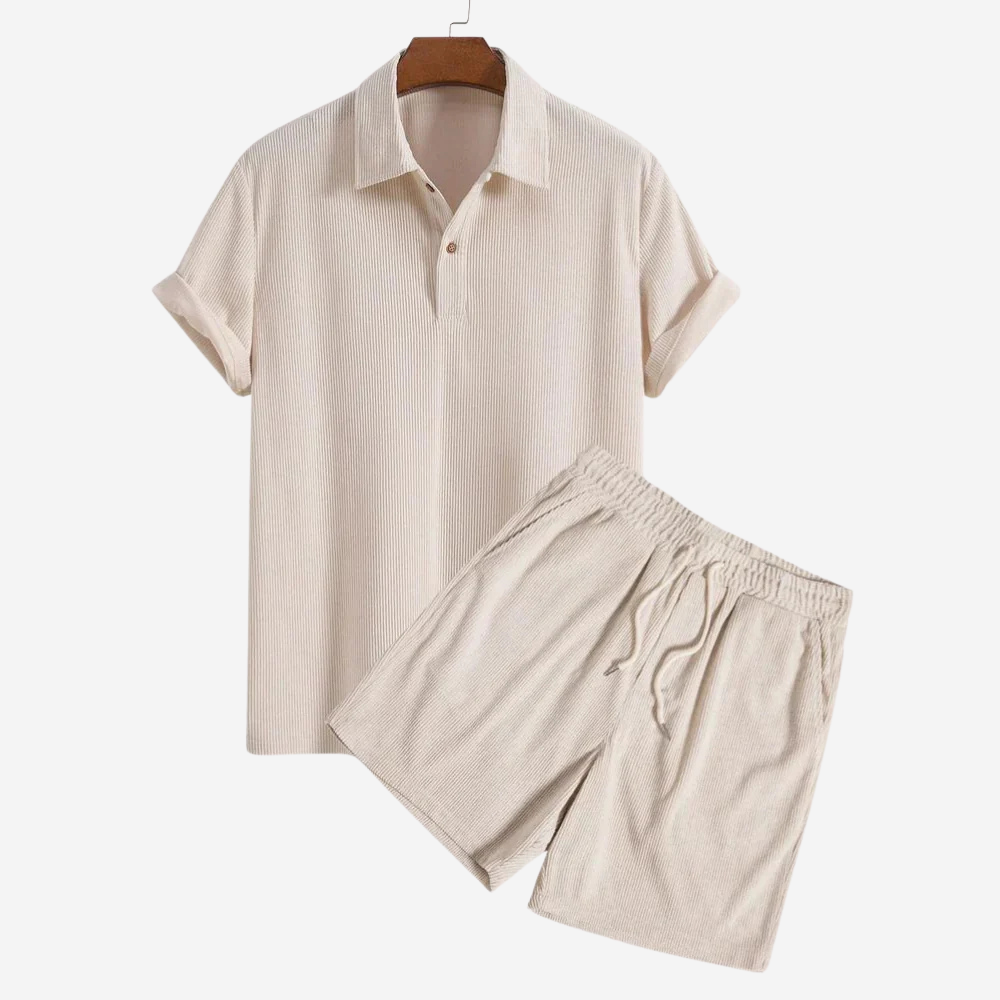 Camisa de sarga de manga corta para hombre