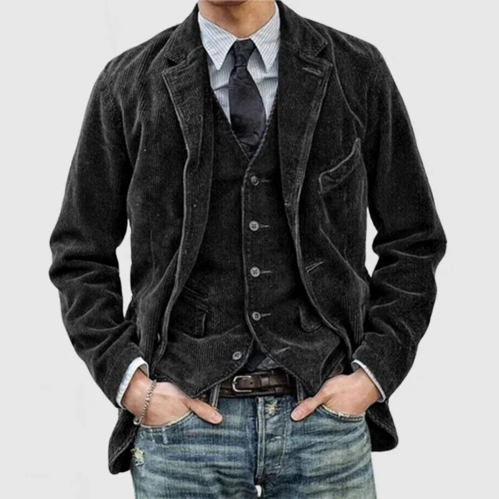 Conjunto de Blazer y Chaleco Vintage Estiloso
