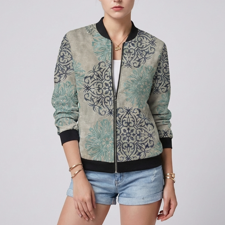 Diseño Floral con Chaqueta Impresa para Mujeres