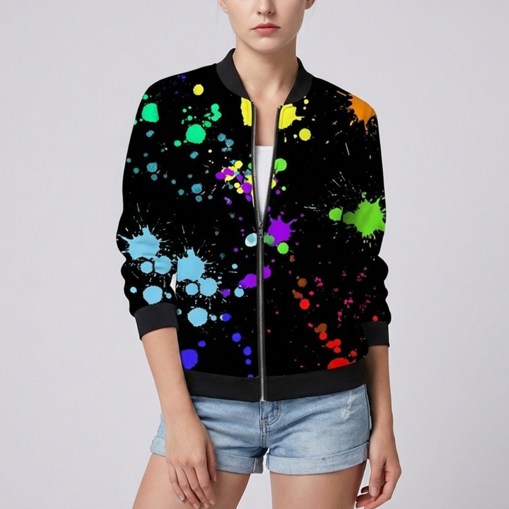 Diseño Floral con Chaqueta Impresa para Mujeres