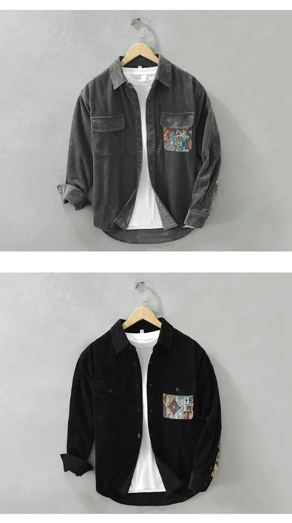 Camisa de Manga Larga Vintage para Hombres Estilo Clásico con Atractivo Atemporal
