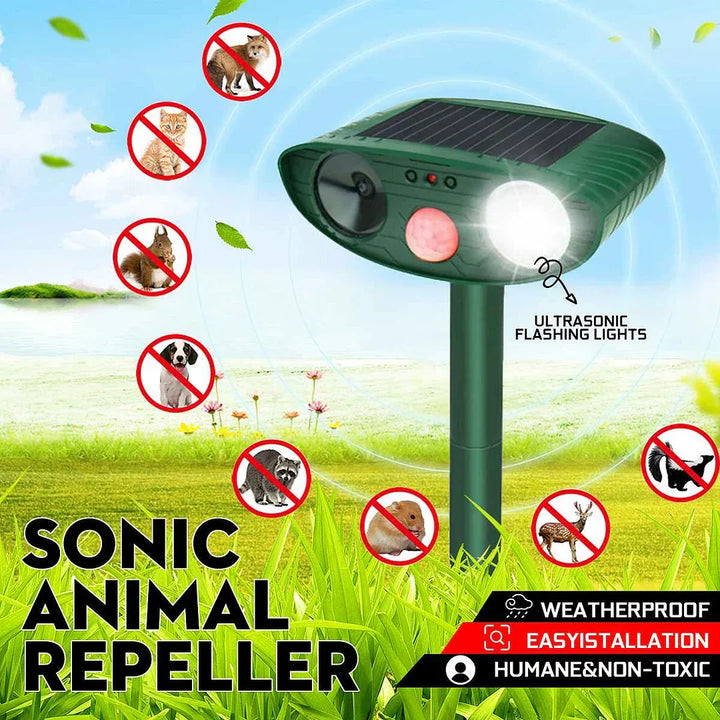 Repelente Ultrasonico de Animales Solar Activado por Movimiento