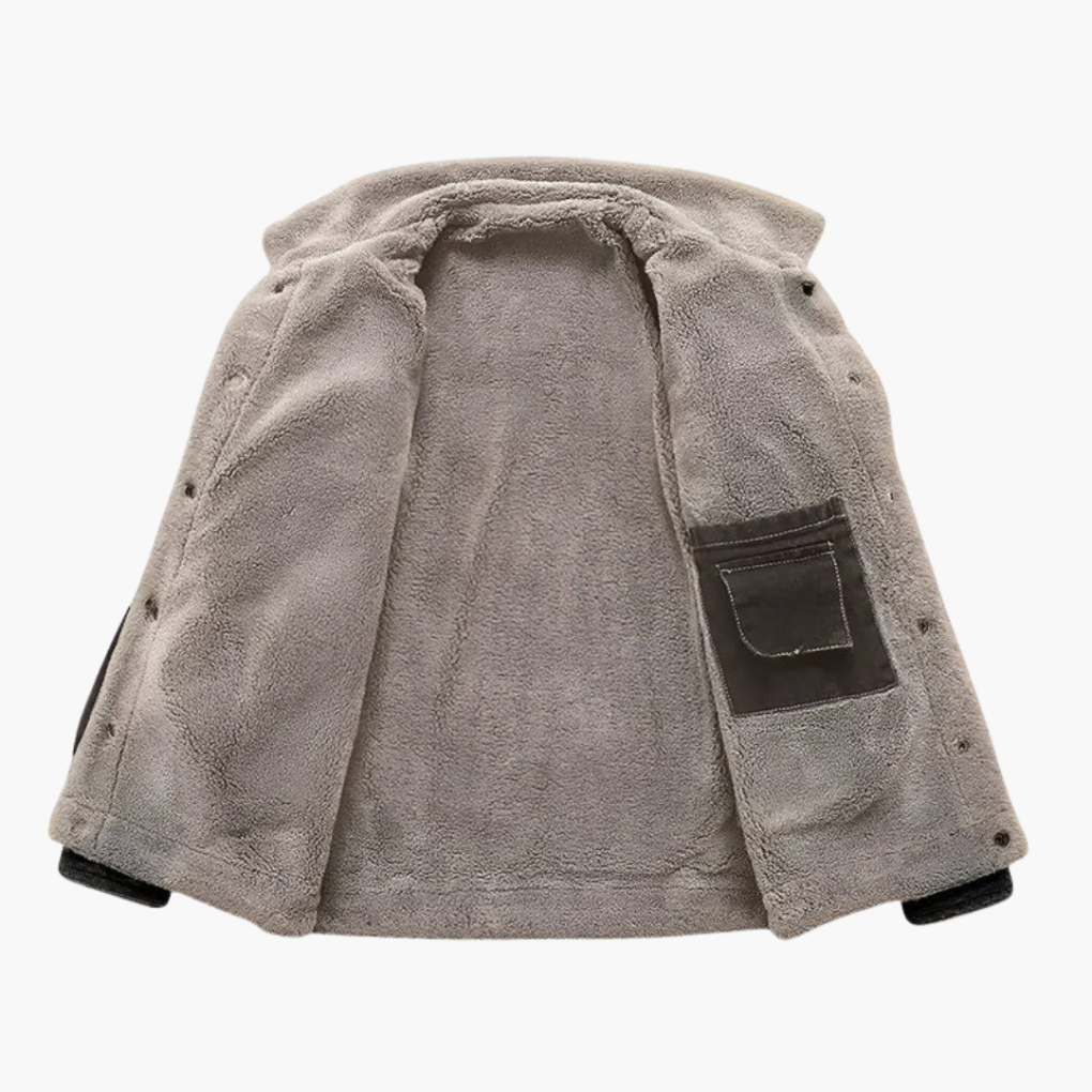 Chaqueta de Denim Forrada de Polar para Hombres Precio en Oferta